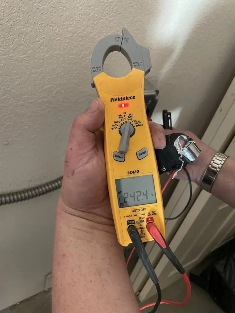 Voltage testing with clamp meter during Hot Tub / Pool Electrical Wiring in Hasbrouck Heights
